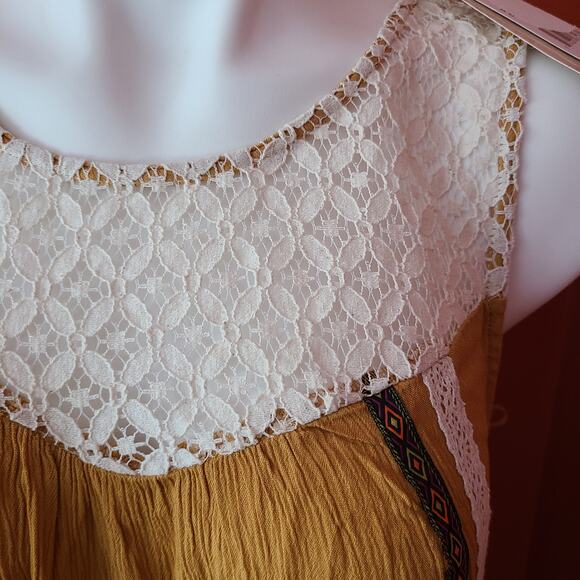 Rewind Mustard Sleeveless Dress Large - Picture 4 of 6